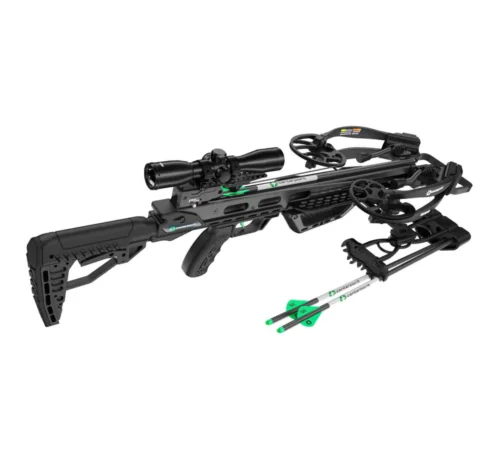 CenterPoint Hellion 400 Crossbow Package, Hellion 400 crossbow, compact crossbow 400 FPS, 8 inch axle crossbow, CenterPoint crossbow for sale, hunting crossbow 400 fps, illuminated scope crossbow, crossbow package with arrows, cocking sled crossbow, Crossbow Supplies