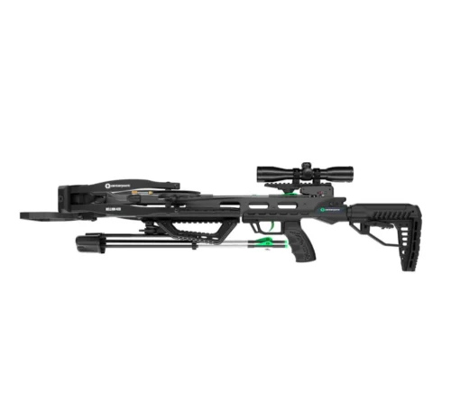 CenterPoint Hellion 400 Crossbow Package, Hellion 400 crossbow, compact crossbow 400 FPS, 8 inch axle crossbow, CenterPoint crossbow for sale, hunting crossbow 400 fps, illuminated scope crossbow, crossbow package with arrows, cocking sled crossbow, Crossbow Supplies