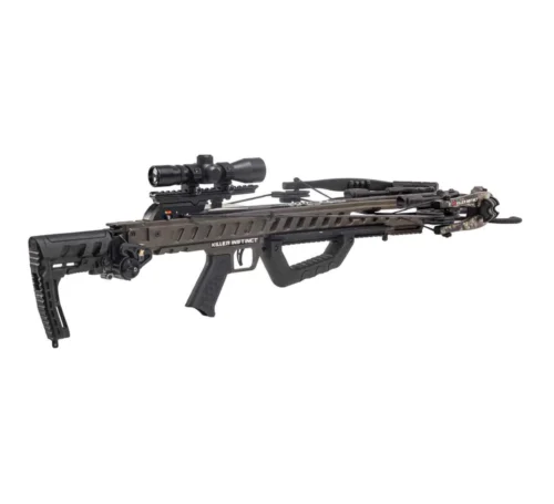 Killer Instinct FUEL 415 Crossbow Kit, buy FUEL 415 crossbow, 415 FPS crossbow, high-speed hunting crossbow, silent crank crossbow, RDC Crank System, adjustable stock crossbow, HYPR Lite bolts, Killer Instinct crossbows for sale, LUMIX 4x32 scope, powerful crossbow kit, compact crossbow with crank, Crossbow Supplies crossbows, complete crossbow hunting package