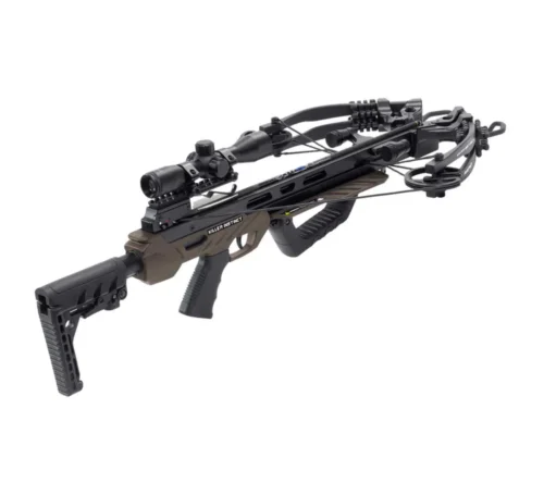 Killer Instinct Rapid 420 Crossbow Package, buy Rapid 420 crossbow, 420 FPS crossbow, high-speed crossbow, precision aluminum barrel crossbow, adjustable buttstock crossbow, X-Lok foregrip, Killer Instinct crossbows for sale, HYPR Lite bolts, crossbow with Lumix 4x32 scope, deadly hunting crossbow, quiet hunting crossbow, Crossbow Supplies crossbows, powerful tactical crossbow package, compact hunting crossbow