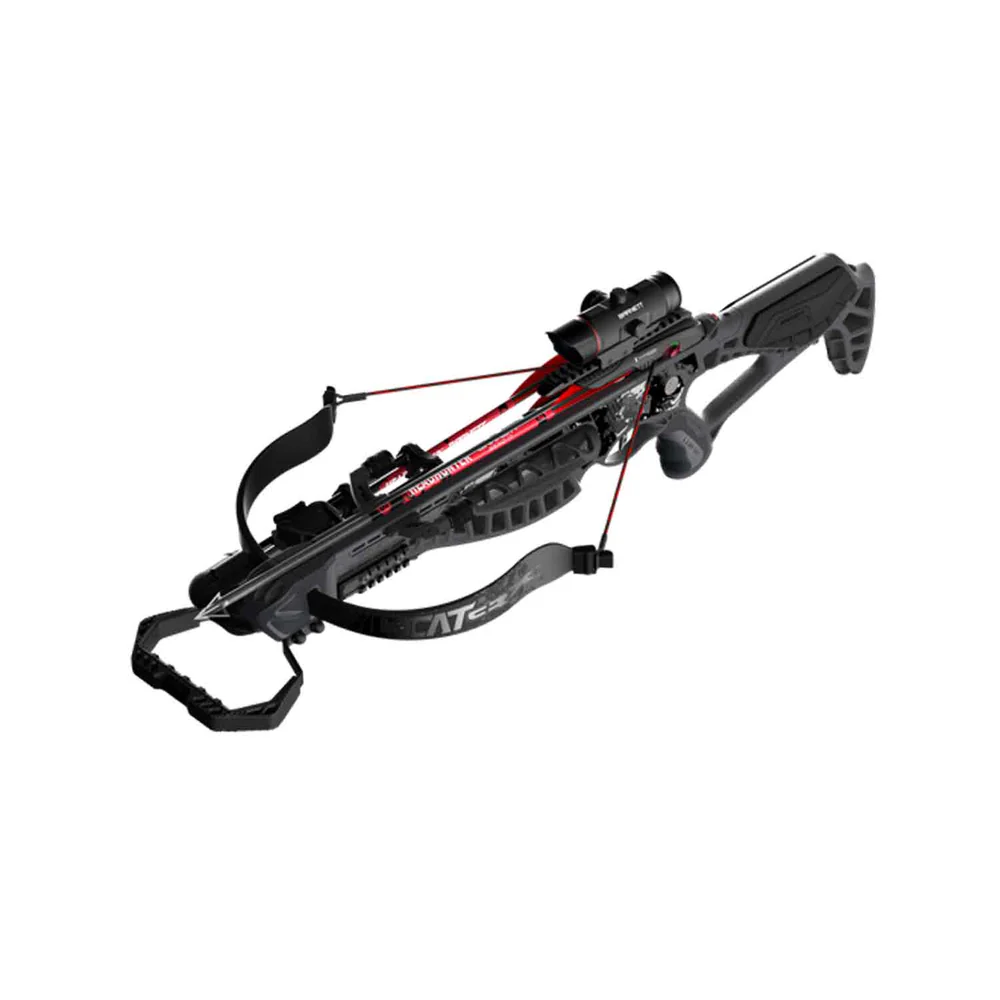 Barnett Wildcat CRX Recurve Crossbow Package, buy Wildcat CRX crossbow, 280 FPS recurve crossbow, Barnett recurve crossbow, beginner hunting crossbow, tactical recurve crossbow, crossbow with red dot scope, rope cocking crossbow, soft-touch grip crossbow, Headhunter arrows crossbow, Crossbow Supplies crossbows, best recurve crossbow kit