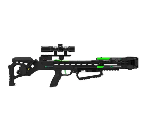 CenterPoint Amped G2D Crossbow Package, CenterPoint Amped G2D crossbow, silent cocking crossbow, 430 FPS crossbow, CNC cam crossbow, hunting crossbows, Crossbow Supplies, premium crossbows, archery gear, carbon arrows crossbow package, compact hunting crossbow, auto-retract sled crossbow, anti-dry fire safety crossbow