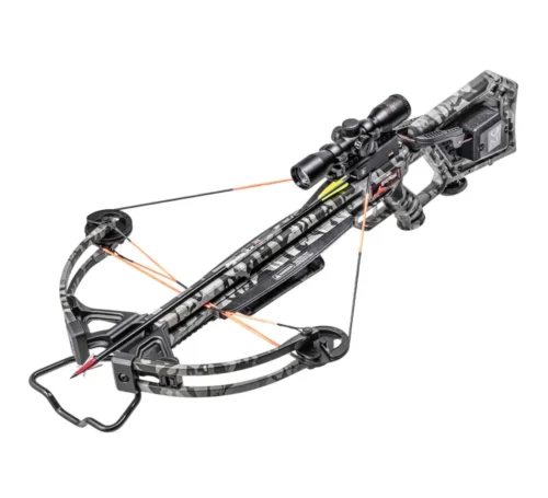 Wicked Ridge Invader 400 Crossbow Package with ACUdraw, buy Invader 400 crossbow, 400 FPS crossbow, TenPoint crossbow package, ultra-lite crossbow design, built-in cocking device crossbow, pre-sighted crossbow, Peak Camo crossbow, beginner-friendly crossbow, easy assembly crossbow, Alpha-Nock arrows, crossbow with scope and quiver, Wicked Ridge crossbows for sale, American-made crossbow, Crossbow Supplies crossbows
