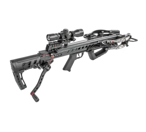 Killer Instinct Fatal-X Crossbow Package with RDC, buy Killer Instinct Fatal-X crossbow, 405 FPS crossbow, compact hunting crossbow, silent crank crossbow, X CAM crossbow, Rapid Draw Crank system, adjustable stock crossbow, LUMIX 4x32 IR-E Scope crossbow, HYPR bolts crossbow package, high-speed crossbow, Killer Instinct crossbows for sale, crossbow with rope cocker and scope, Crossbow Supplies crossbows, precision compact crossbow