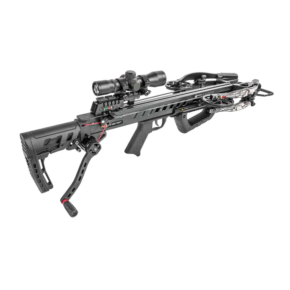 Killer Instinct Fatal-X Crossbow Package with RDC, buy Killer Instinct Fatal-X crossbow, 405 FPS crossbow, compact hunting crossbow, silent crank crossbow, X CAM crossbow, Rapid Draw Crank system, adjustable stock crossbow, LUMIX 4x32 IR-E Scope crossbow, HYPR bolts crossbow package, high-speed crossbow, Killer Instinct crossbows for sale, crossbow with rope cocker and scope, Crossbow Supplies crossbows, precision compact crossbow
