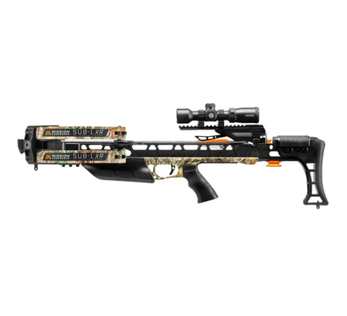 Mission SUB-1 XR Crossbow with Pro Kit, buy Mission SUB-1 XR crossbow, precision hunting crossbow, stealth crossbow package, crossbow with Hawke scope, crossbow with rope cocker, easy load bolt retention crossbow, de-cocking button crossbow, adjustable stock crossbow, Mission crossbows for sale, high-performance hunting crossbow, Crossbow Supplies crossbows, lightweight accurate crossbow, reliable crossbow package